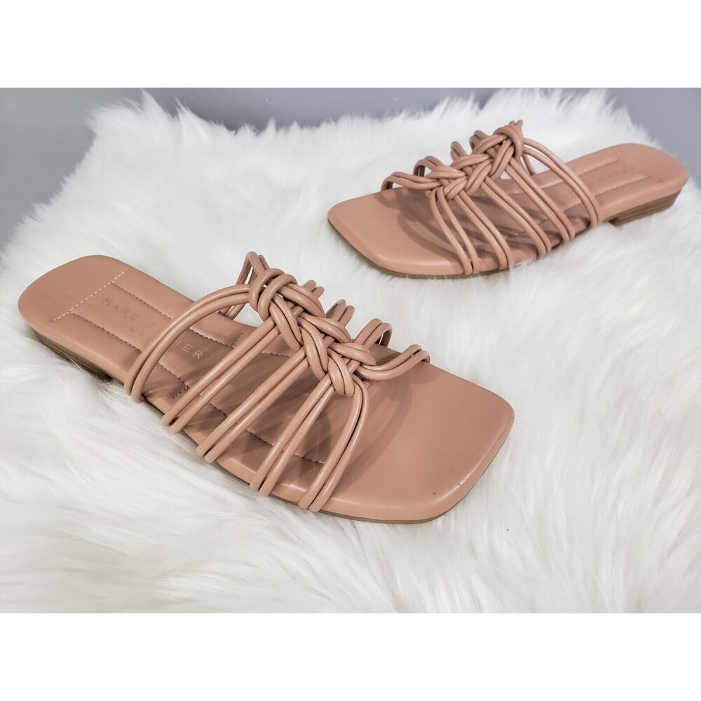 NEW WITHOUT BOX Marc Fisher LTD Twist Knot Leather Sandals Tan Taupe Neutral 6.5
